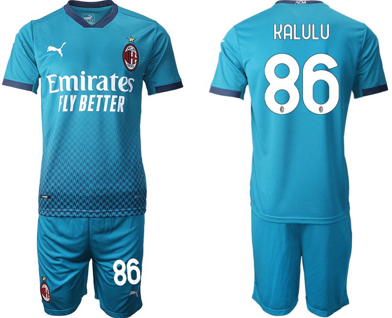 Men 2020-2021 club AC milan away #86 blue Soccer Jerseys->ac milan jersey->Soccer Club Jersey